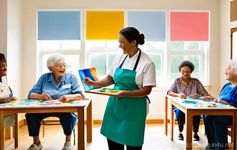 레크리에이션 지도자 취업 성공 팁 - **Prompt 2: Dynamic Leadership in Action**
    A vibrant, energetic scene inside a clean, modern mul...