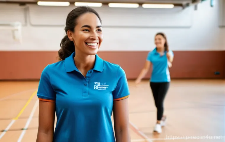 레크리에이션 지도자 연수 프로그램 후기 - **Prompt:** A heartwarming intergenerational scene at a community center. A kind-faced elderly woman...