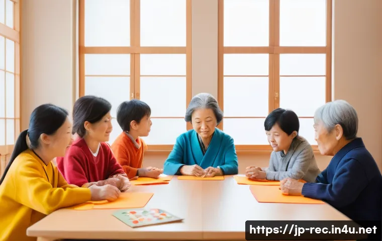레크리에이션 지도자의 커뮤니케이션 스킬 - A warm and inviting recreation room scene featuring a diverse group of Japanese participants ranging...