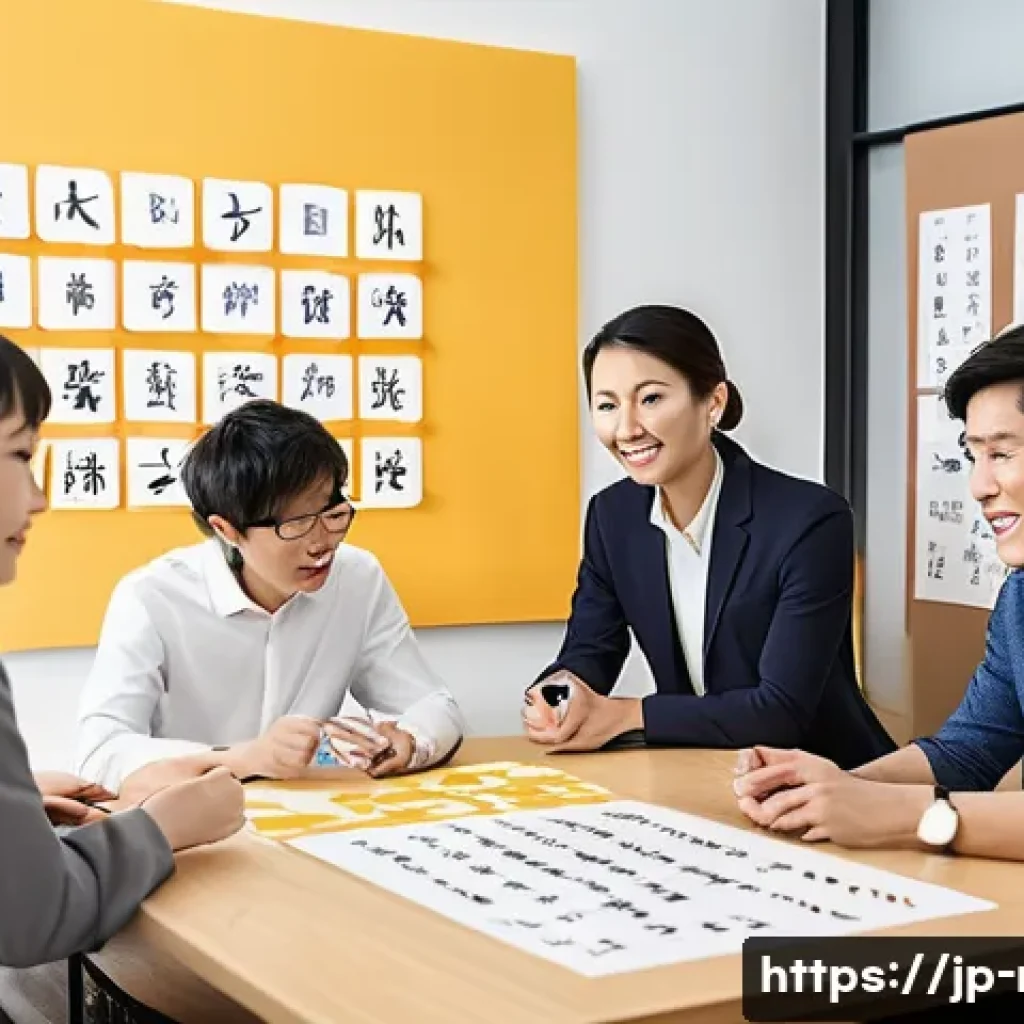 레크리에이션 팀 빌딩 활동 사례 - A diverse group of Japanese office workers in casual business attire actively participating in a col...