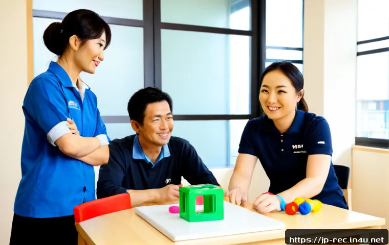 레크리에이션 지도자와 경영 전략 - Photorealistic recreation leader in a bright modern community center, confidently facilitating a div...
